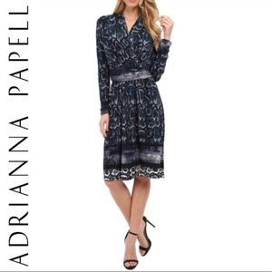 Adrianna Papell Women Snakeskin Print VNeck Knit Dress Size 6 no tags